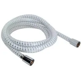 96-Inch Chrome & White Replacement Shower Hose 1