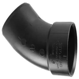 Abs/Dwv 45-Degree Street Ell, Spigot X Hub, 4-In. 1