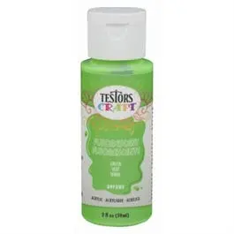 Acrylic Craft Paint, Green Fluorescent, 2-Oz. 1