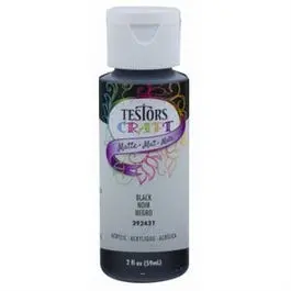 Acrylic Craft Paint, Matte Black, 2-Oz. 1