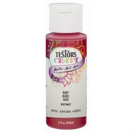 Acrylic Craft Paint, Matte Ruby, 2-Oz. 1