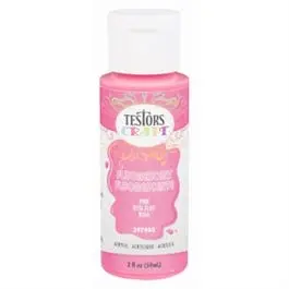Acrylic Craft Paint, Pink Fluorescent, 2-Oz. 1