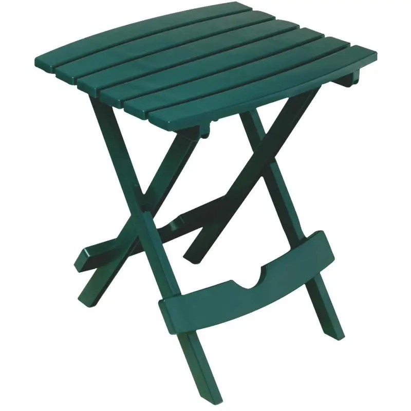 Adams Quik-Fold Hunter Green 15 In. X 17.5 In. Rectangle Resin Folding Side Table 1