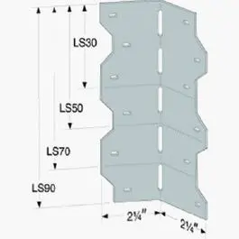Adjustable L-Angle Connector, 18-Ga. Steel, 5-In. 1