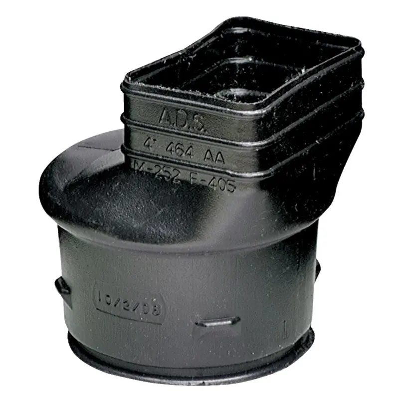 Advanced Basement 2 In. X 3 In. X 4 In. Polyethylene Corrugated To Downspout Barb X Female Adapter 1