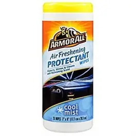 Air Freshening Car Protectant Wipes, Cool Mist, 25-Ct. 1