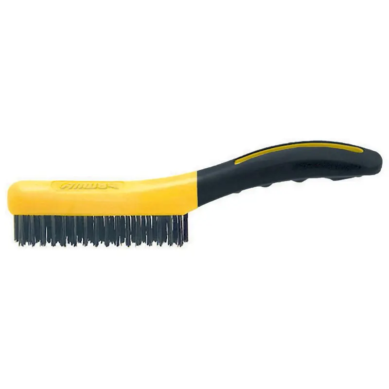 Allway 4 X 16 Soft Grip Carbon Steel Wire Brush- Shoe Handle, Labelled 1