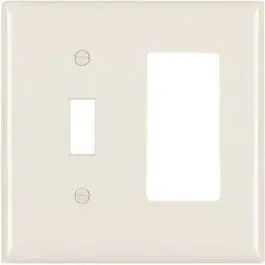Almond 1-Toggle & 1 Decorator Opening Nylon Wall Plate 1