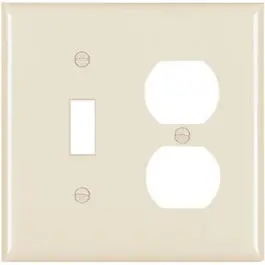 Almond 1-Toggle Opening & 1-Duplex Nylon Wall Plate 1