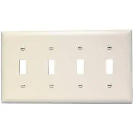Almond 4-Toggle Opening Nylon Wall Plate 1