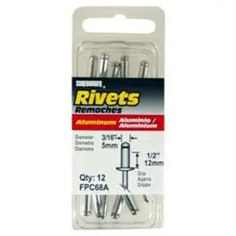 Aluminum Rivet, Long, 3/16-In. Dia., 12-Pk. 1
