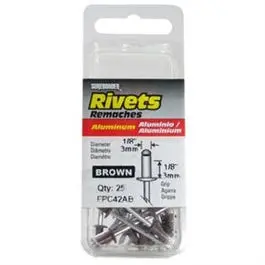 Aluminum Rivets, Short, Brown, 1/8-In. Dia., 25-Pk. 1