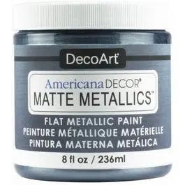 Americana Decor Matte Metallic Craft Paint, Pewter, 8-Oz. 1