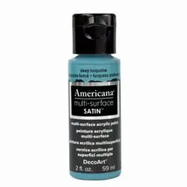 Americana Multi Surface Craft Paint, Satin, Deep Turquoise, 2-Oz. 1