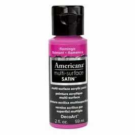 Americana Multi Surface Craft Paint, Satin, Flamingo, 2-Oz. 1