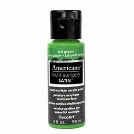 Americana Multi Surface Craft Paint, Satin, Turf Green, 2-Oz. 1