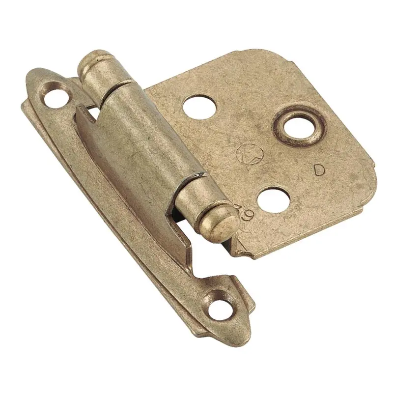 Amerock Burnished Brass Self-Closing Face Mount Overlay Hinge (2-Pack) 1