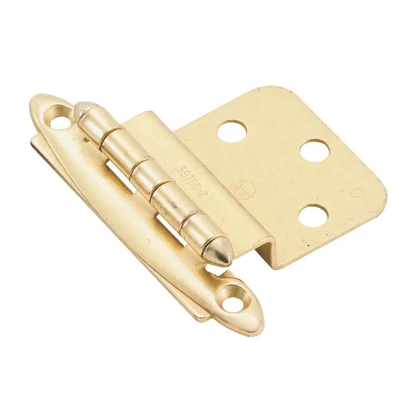 Amerock Polished Brass 3/8 In. Non Self-Closing Inset Hinge, (2-Pack) 1