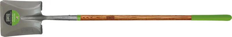 Ames Long Wood Handle Square Point Shovel 1