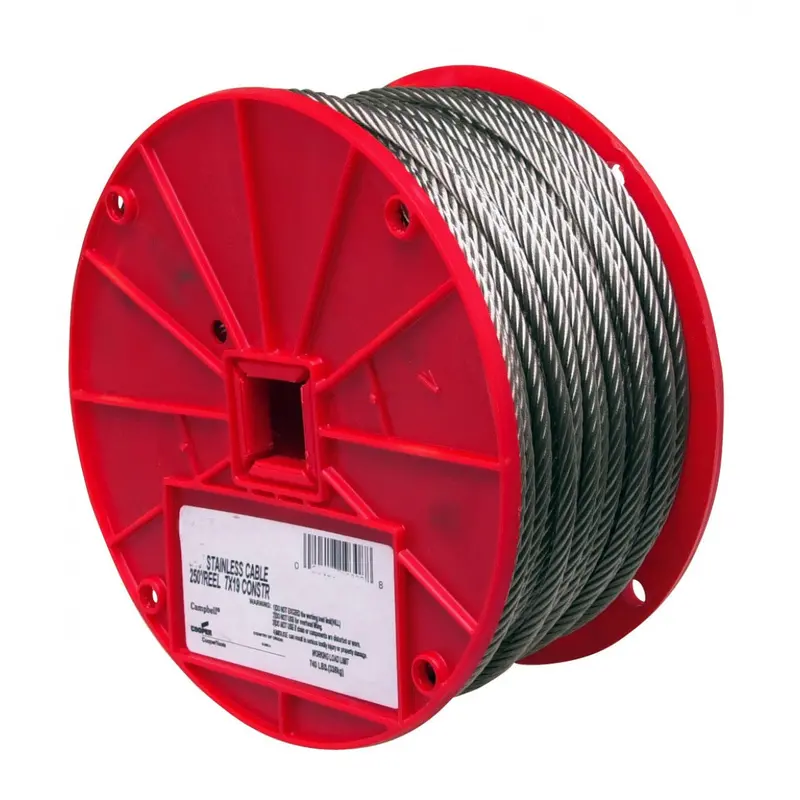 Apex Campbell 3/32” 7 X 7 Type 304 Stainless Steel Cable, 250 Feet Per Reel 1