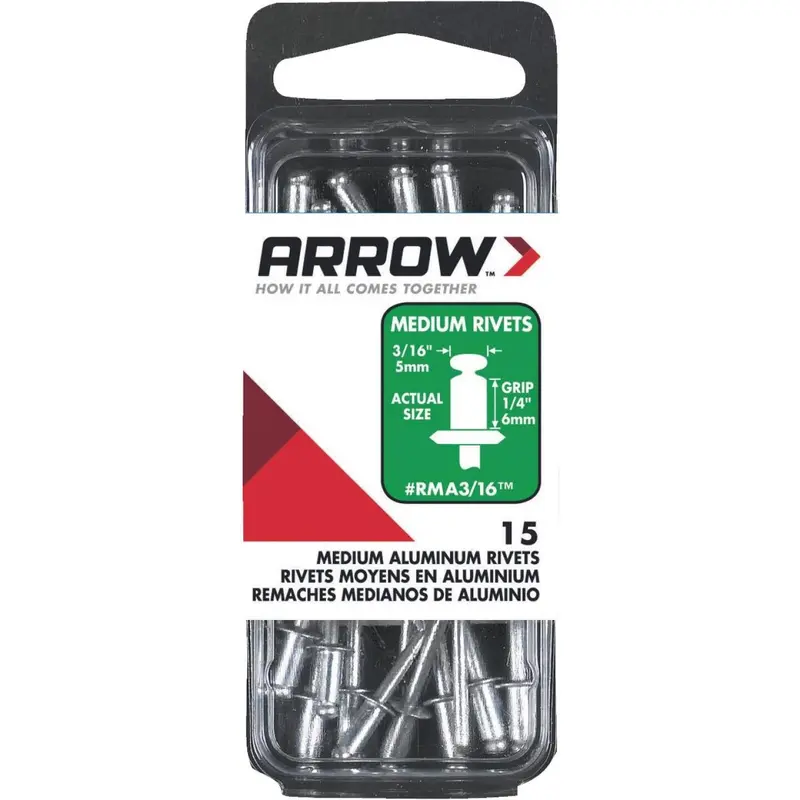 Arrow 3/16 In. X 1/4 In. Aluminum Rivet (15 Count) 1