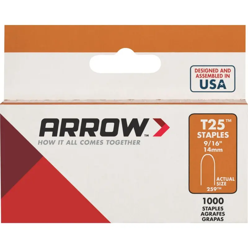 Arrow T25 Round Crown Cable Staple, 9/16 In. (1100-Pack) 1