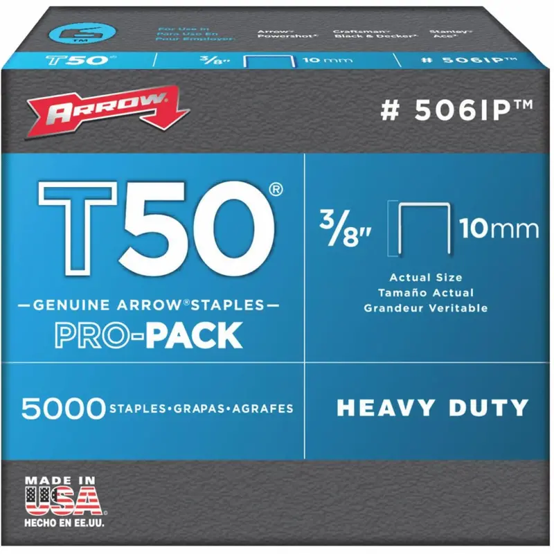 Arrow T50 Pro-Pack Heavy-Duty Staple, 3/8 In. (5000-Pack) 1