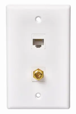Audiovox Coax Wall Plate Cat5/6 1