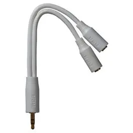 Audiovox Stereo Y Extension Cable White 3.5Mm 1