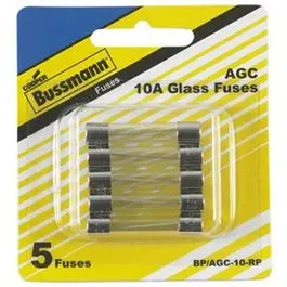 Automotive Fuses, Glass Tube, 0.25 X 1.25-In., 10-Amp, 5-Pk. 1