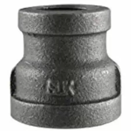 B & K Industries Black Reducing Coupling 150# Malleable Iron Threaded Fittings 1/2" X 1/4" 1