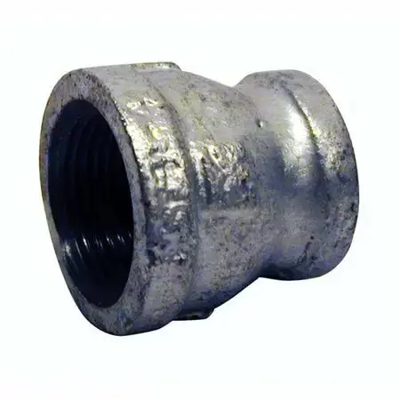 B & K Industries Galvanized Reducing Coupling 150# Malleable Iron Threaded Fittings 1" X 3/4" 1
