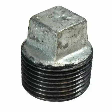 B & K Industries Square Head Plug 150# Malleable Iron Threaded Fittings 1/4" 1