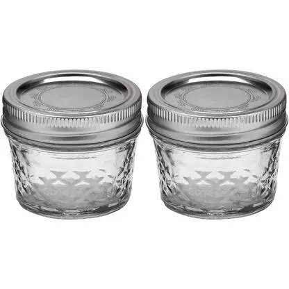 Ball Quilted Crystal Jelly Jars With Lids And Bands, 4-Ounce, Clear 1