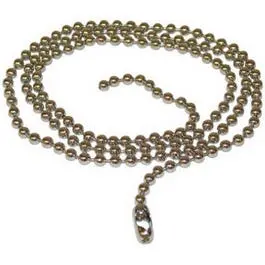 Beaded Chain With Connector, #6, Solid Brass, 3-In. 1