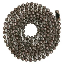 Beaded Lamp Chain With Connector, #6, Rustic Bronze, 3-Ft. 1