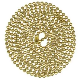 Beaded Lamp Chain With Connector, Brass, #6, 5-Ft. 1