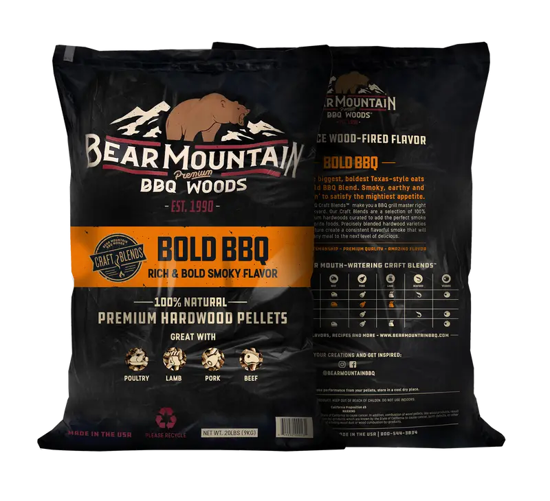 Bear Mountain Premium Bbq Woods Bold Bbq Craft Blends™ Wood Pellets 20 Lbs 1