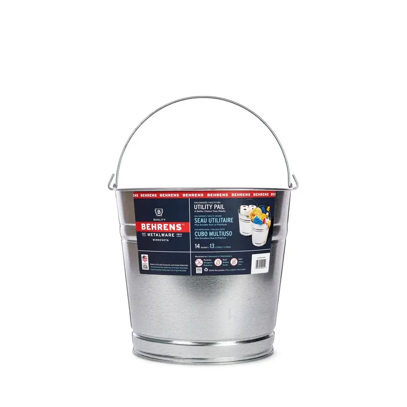 Behrens 14 Quart Galvanized Steel Pail 1