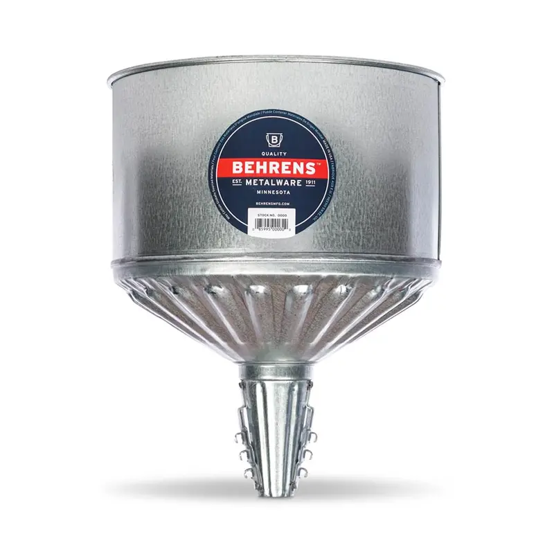 Behrens 8 Quart Galvanized Steel Lock-On Tractor Funnel 1