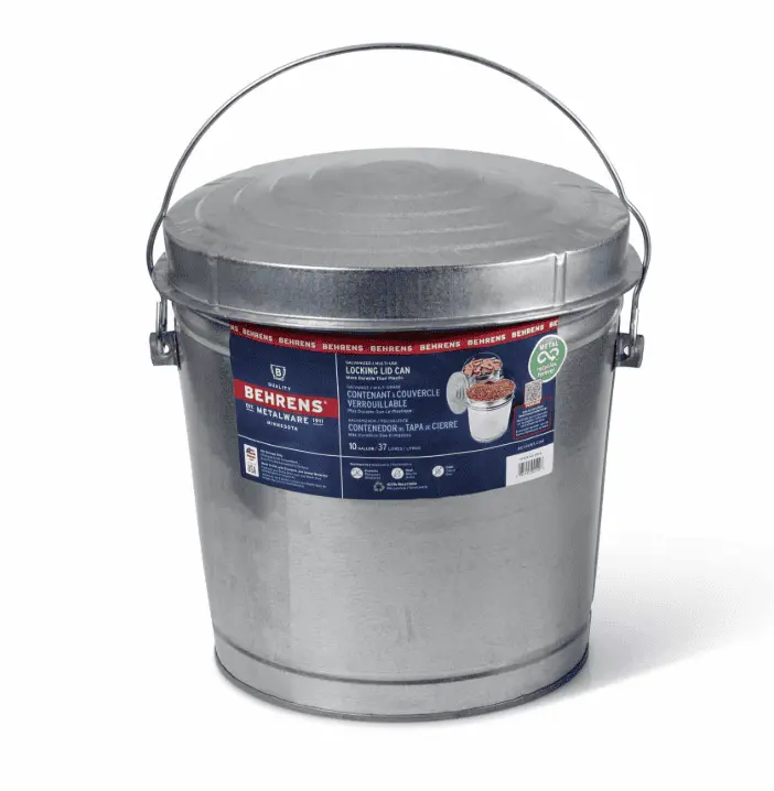 Behrens Galvanized Steel Can With Locking Lid 1
