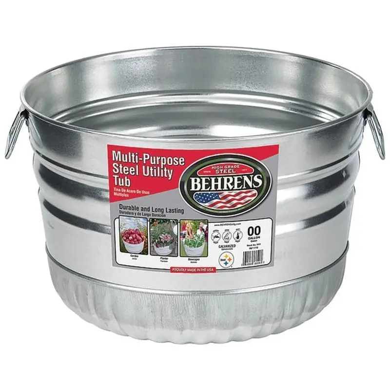 Behrens Galvanized Steel Utility Basket Tub 1