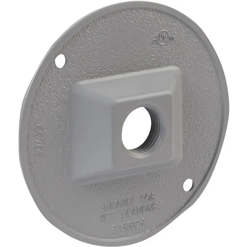 Bell 1-Outlet Round Zing Gray Cluster Outdoor Box Cover, Shrink Wrapped 1