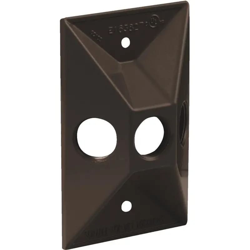 Bell 3-Outlet Rectangular Zinc Bronze Cluster Weatherproof Electrical Outdoor Box Cover, Shrink Wrapped 1