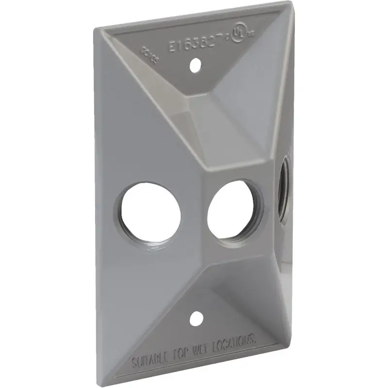 Bell 3-Outlet Rectangular Zinc Gray Cluster Weatherproof Electrical Outdoor Box Cover, Shrink Wrapped 1