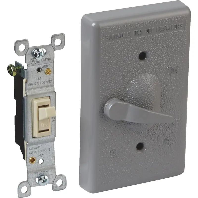 Bell Gray Single Gang Vertical Mount Outdoor Switch Cover 1