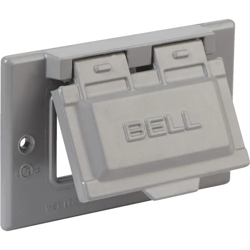 Bell Single Gang Rectangular Aluminum Gray Gfci Outdoor Box Cover 1