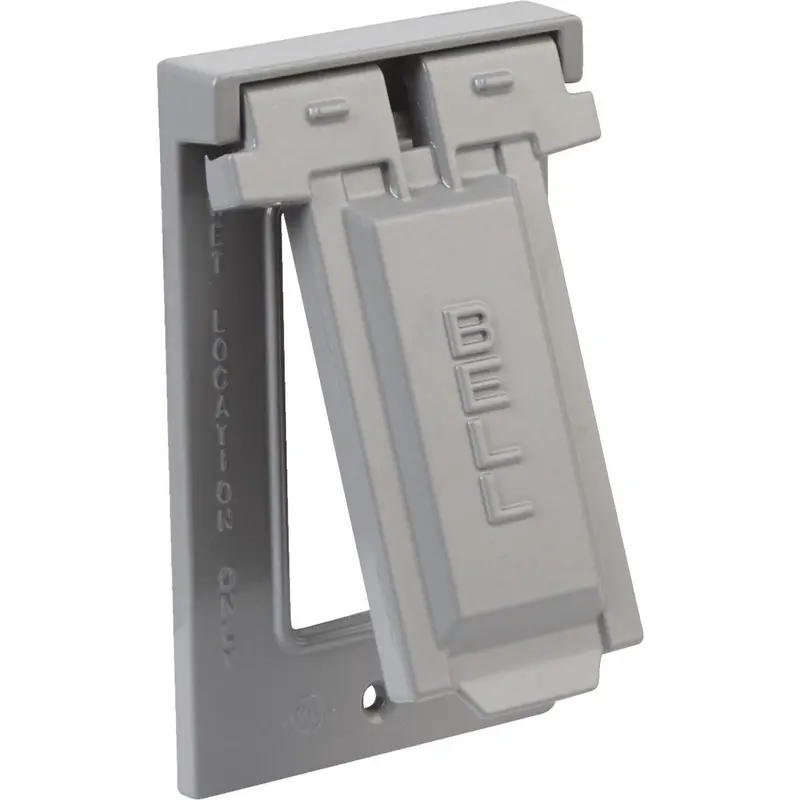Bell Single Gang Rectangular Aluminum Gray Weatherproof Outdoor Box Cover 1