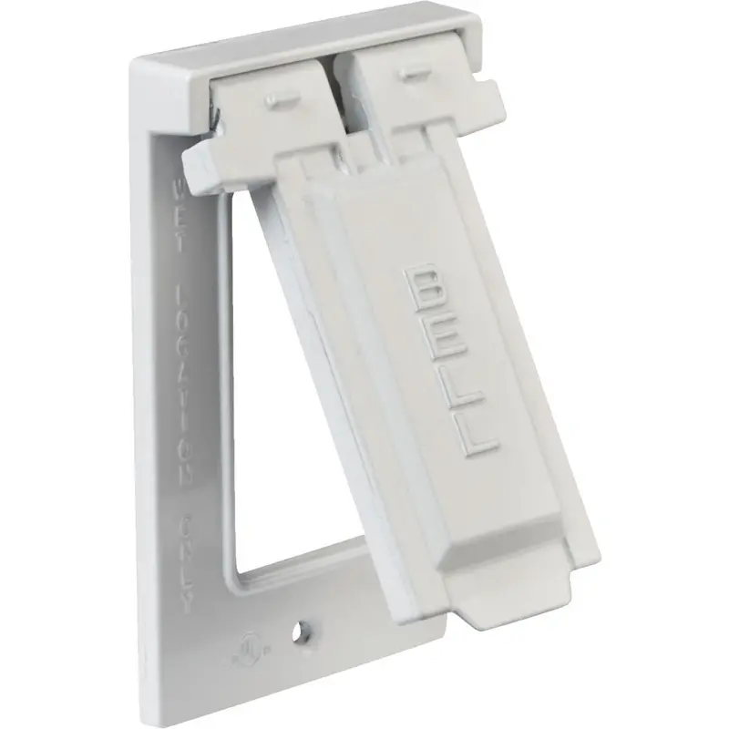 Bell Single Gang Rectangular Aluminum White Weatherproof Outdoor Box Cover 1
