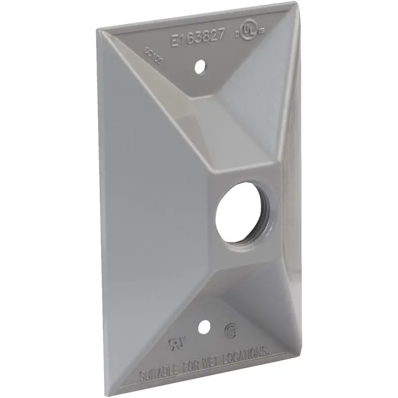 Bell Single Gang Rectangular Die-Cast Metal Gray Weatherproof Cluster Outdoor Box Cover 1